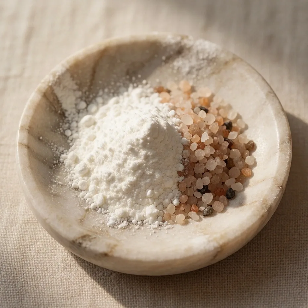 Magnesium mineral salts in a dish