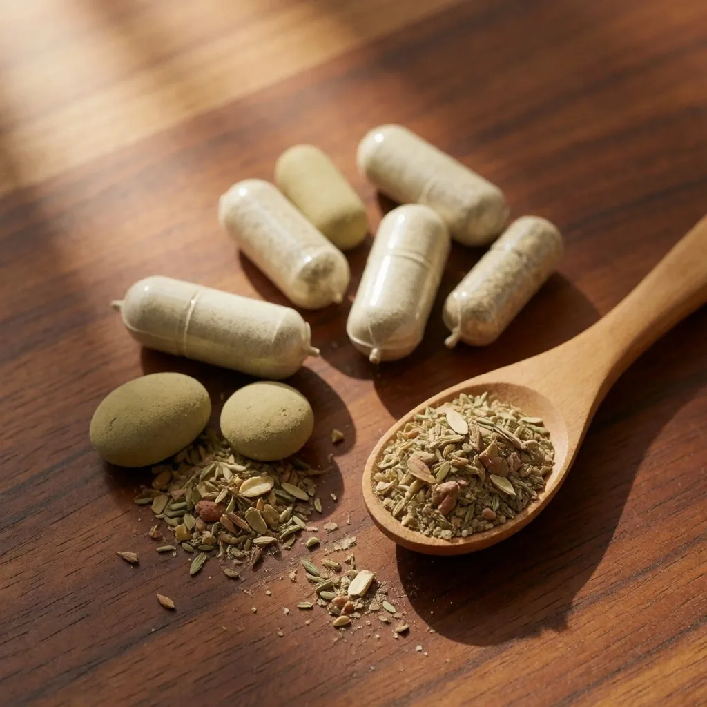 Probiotic capsules and digestive enzymes